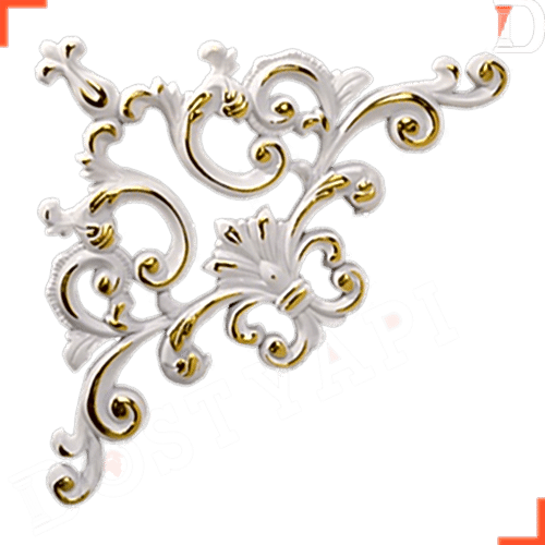 SARAY TAVAN MOTİF KÖŞE BEYAZ ALTIN