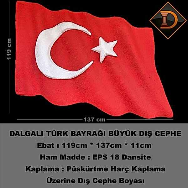 DALGALI TÜRK BAYRAĞI BÜYÜK